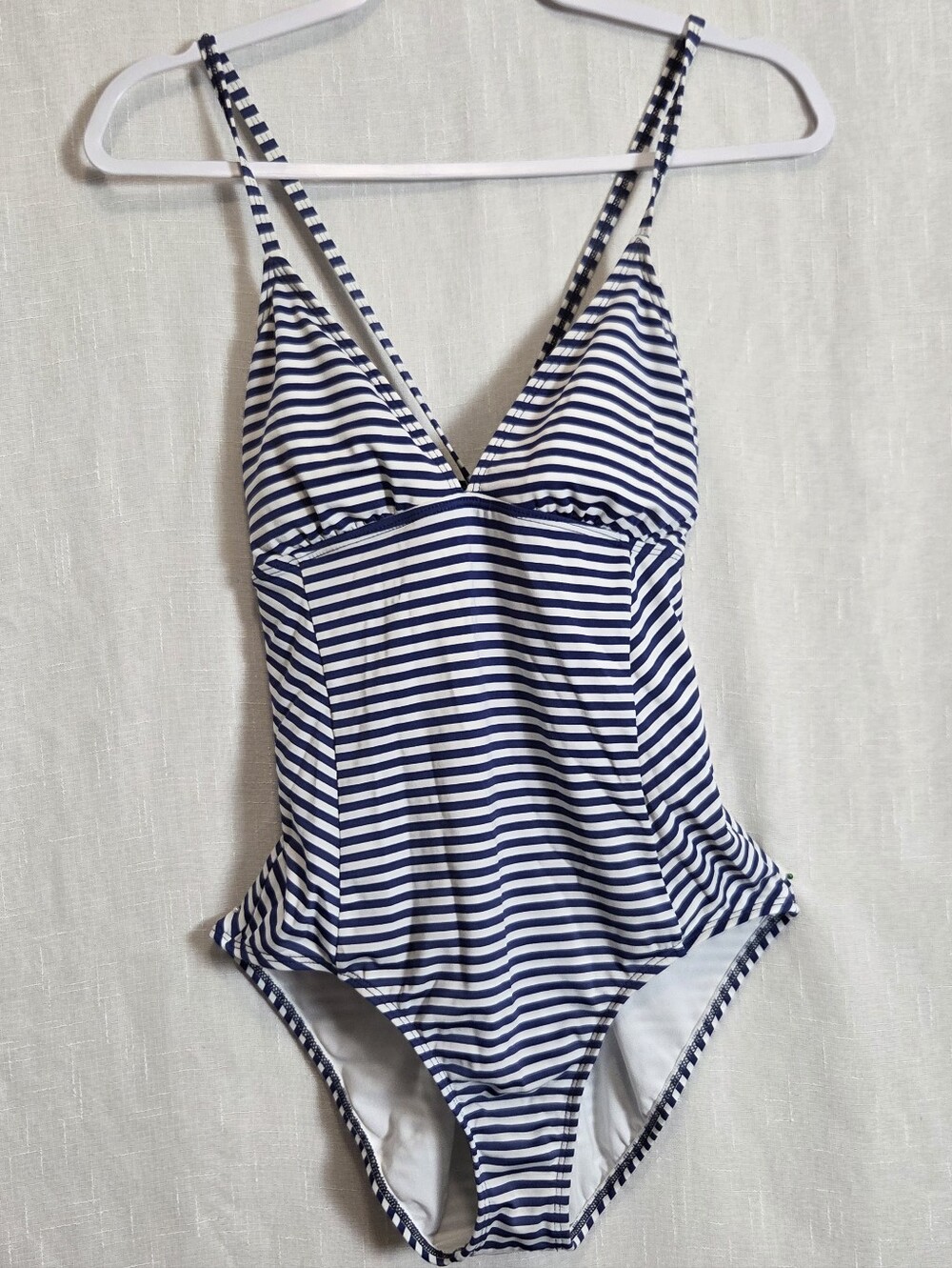 Splendid  Navy & White Striped One-Piece Swimsuit Size L